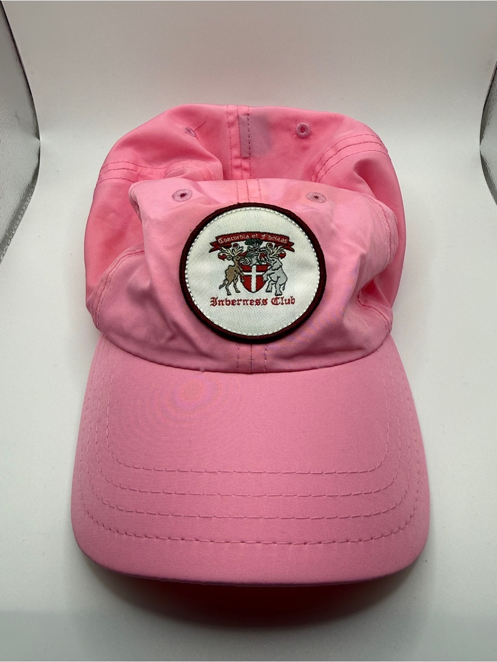 Inverness Club Pink Embroidered Crest Baseball Cap